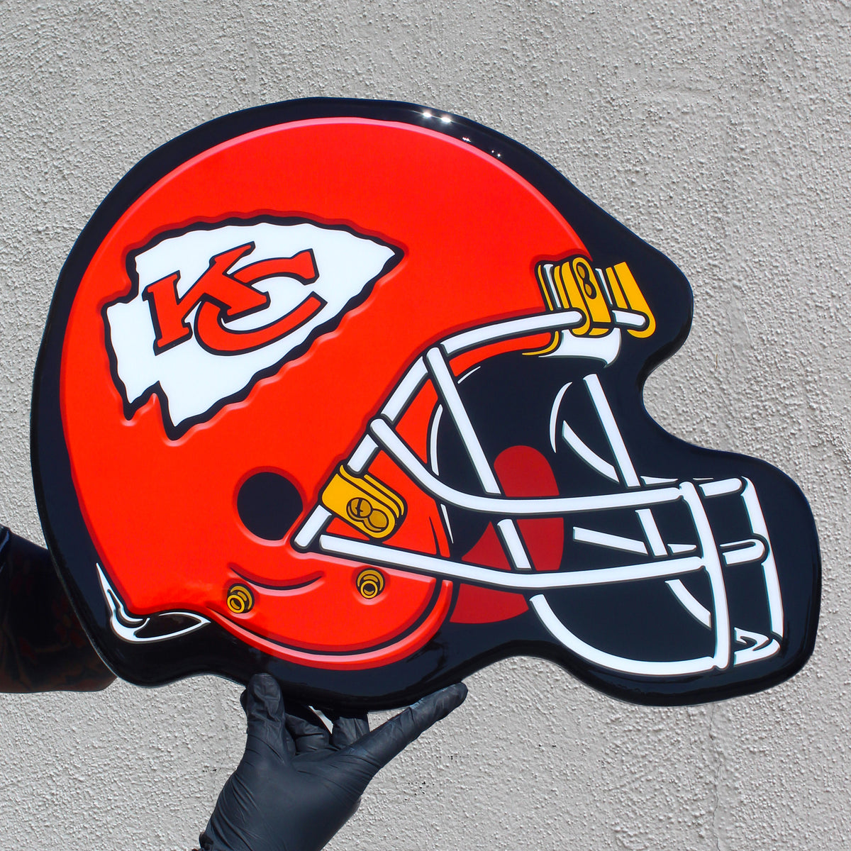  Kansas City Chiefs Wooden Football Helmet Sign by